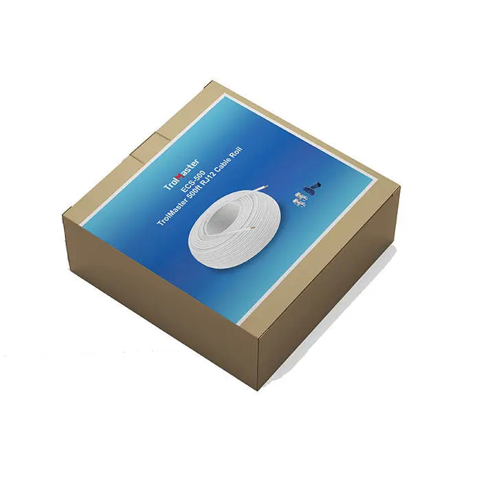 TrolMaster RJ12 Cable Roll with 100 RJ12 Connectors, 500 ft. - (ECS-500) HRG