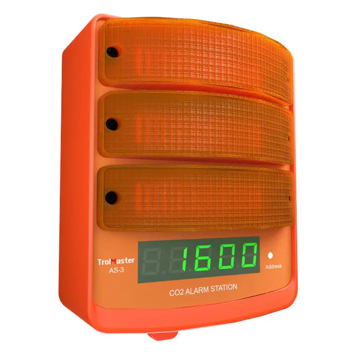 TROLMASTER Carbon-X CO2 Alarm Station, Amber Light, with LED Display Indicator  - (AS-3) HRG