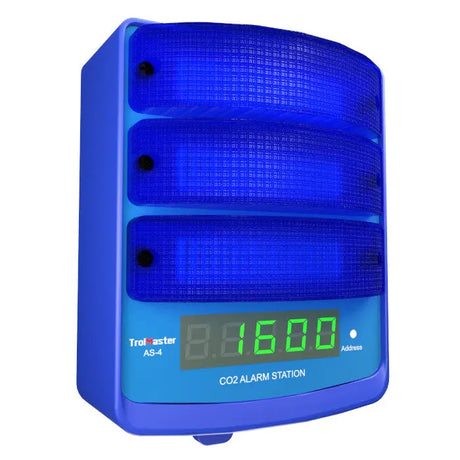 TROLMASTER Carbon-X CO2 Alarm Station, Blue Light, with LED Display Indicator  - (AS-4) HRG